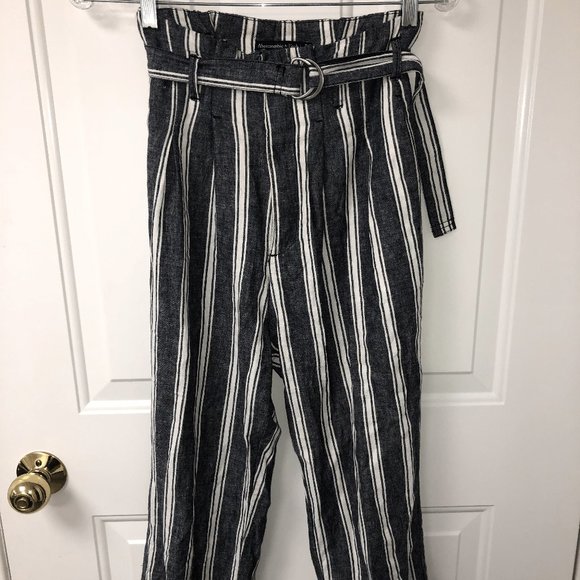 Highwaisted Striped Linen Pants - Picture 1 of 2